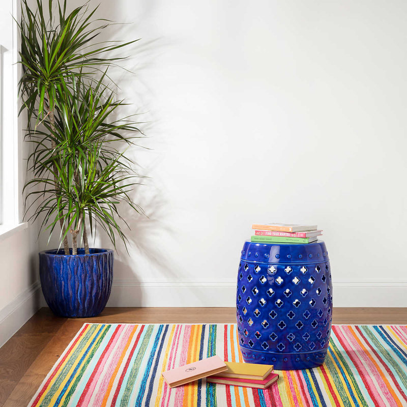 Dash and Albert Rugs Bright Stripe Flatweave Striped Area Rug in Red